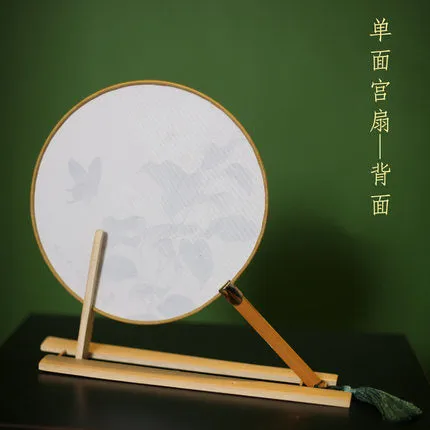 Cotton And Linen Hand-made Bamboo Bone Classical Chinese Fan Single Side 107