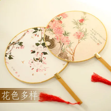 Cotton And Linen Hand-made Bamboo Bone Classical Chinese Fan Single Side 107