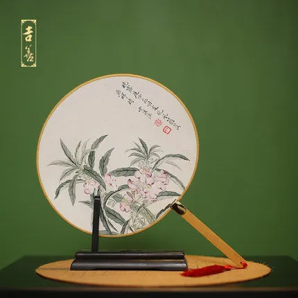 Cotton And Linen Hand-made Bamboo Bone Classical Chinese Fan Single Side 110