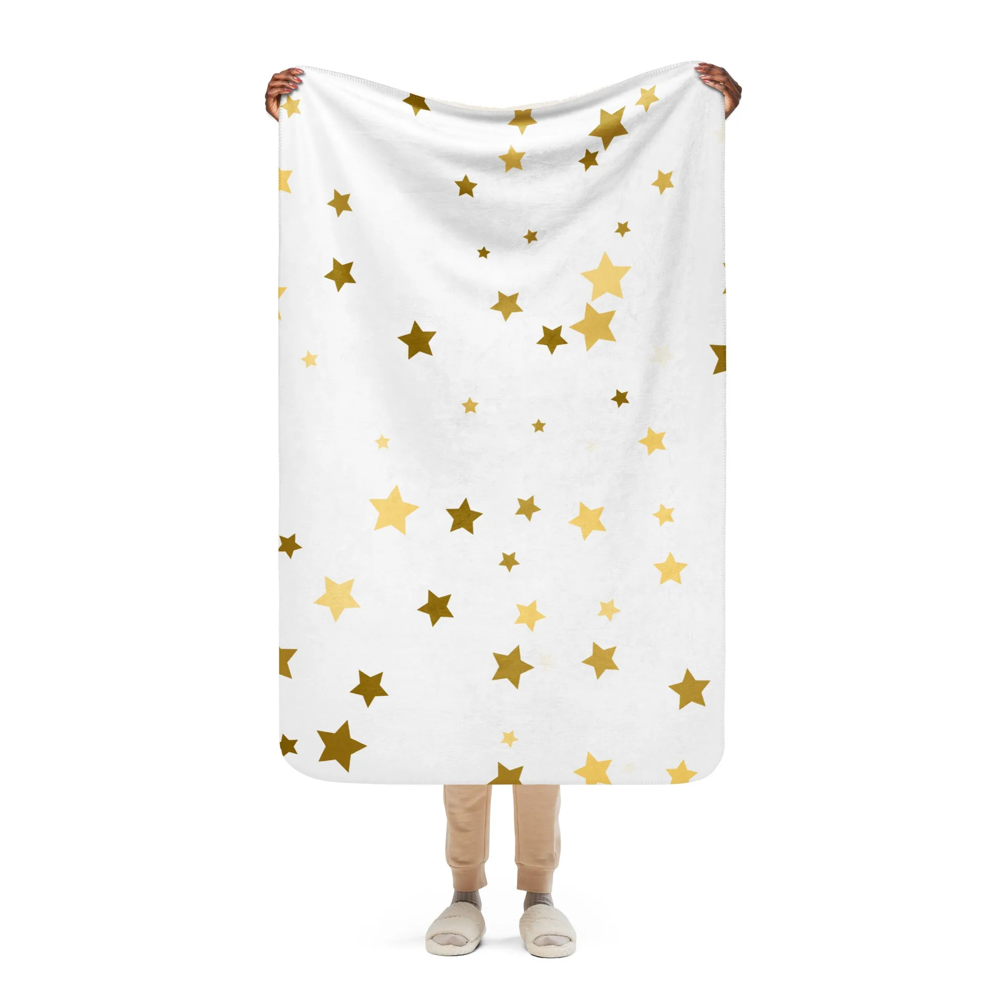 Cozy Gold Stars Sherpa blanke lioness-love