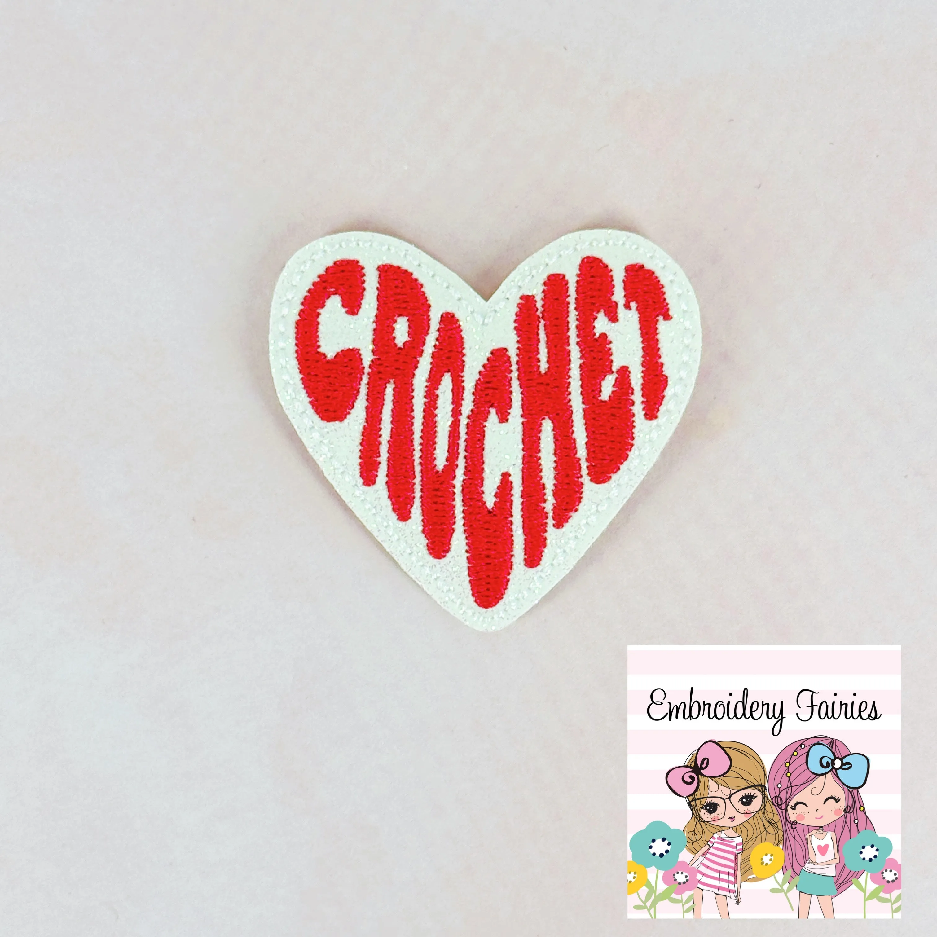 Crochet Heart Feltie Design