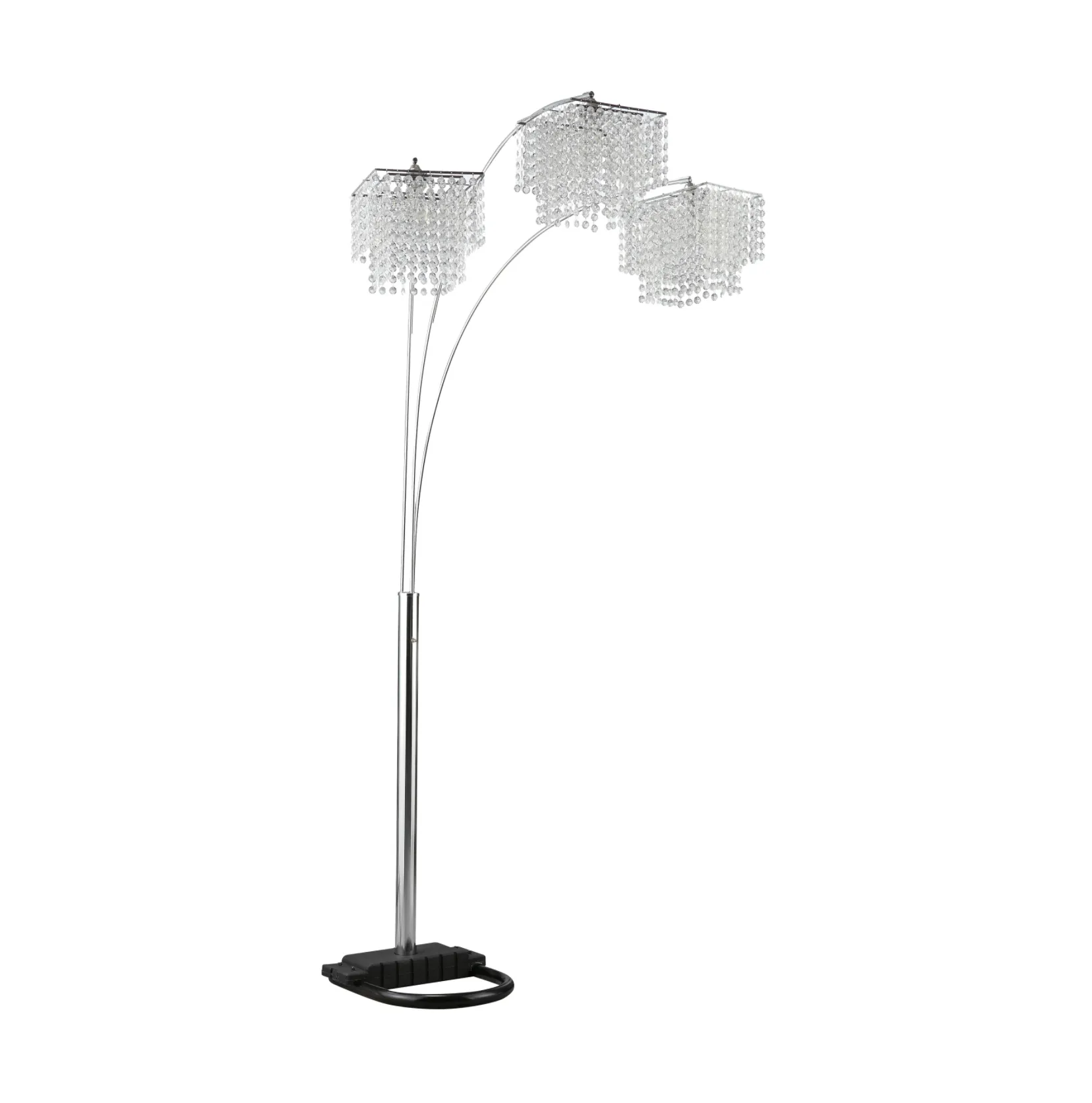 Crystal Drop Shade Floor Lamp Chrome