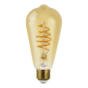 Curved LED Spiral Filament Edison Bulb - 4.5 Watt - 2200K - Amber