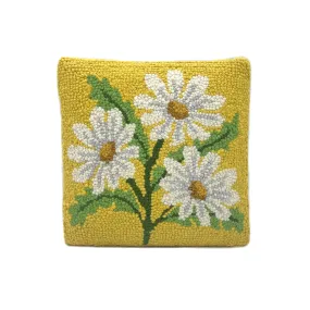 Daisy Bouquet Wool Hooked Pillow