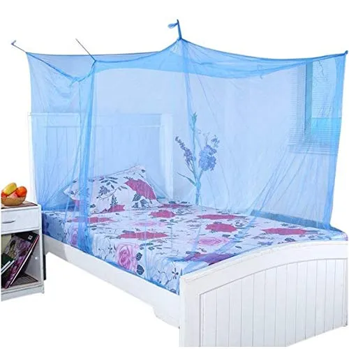 Divyanshi Mosquito Net Blue Mosquito Net for Single Bed/Double Bed, 4x6.5 Insect Protection Net