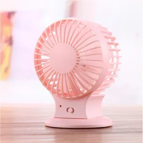 Double blade Mini USB Fan w Built in Rechargeable Battery