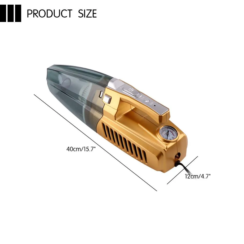 Dual-Use 12V Portable Car Vacuum/Tire Inflator