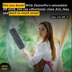 DusterPro 8ft Extendable Feather Duster  Perfect for AC, Ceiling Fan, Wall, and Roof Cleaning! 🌟