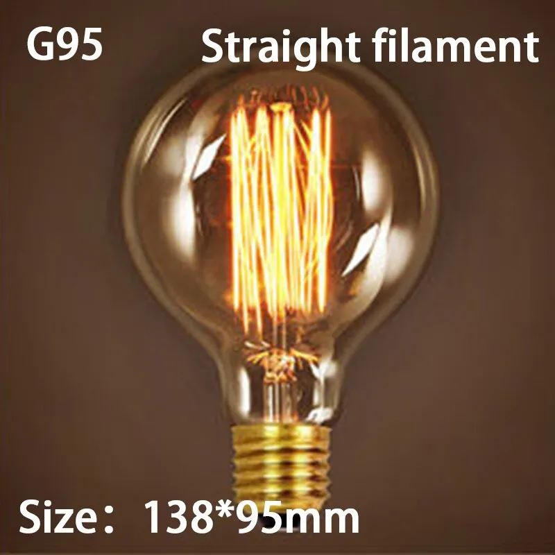 E27 Retro Edison Bulb 220V 40W Light Bulb A19 G80 G95 ST64 T10 T45 Filament Vintage Ampoule Incandescent Spiral Lamp