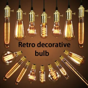 E27 Retro Edison Bulb 220V 40W Light Bulb A19 G80 G95 ST64 T10 T45 Filament Vintage Ampoule Incandescent Spiral Lamp