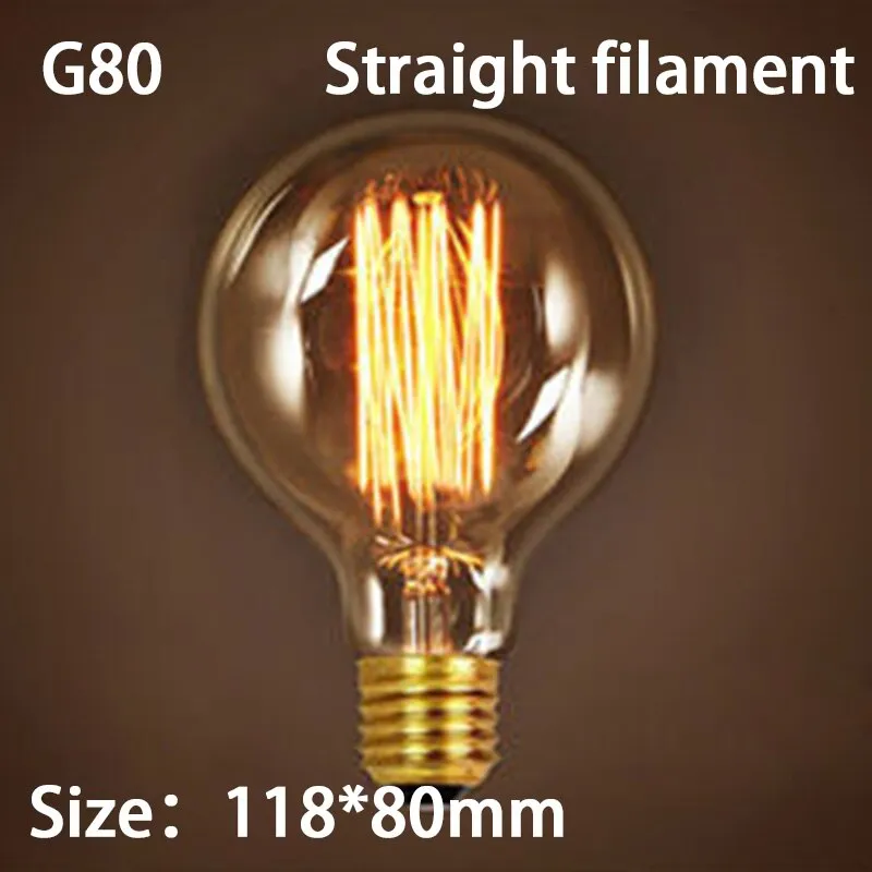 E27 Retro Edison Bulb 220V 40W Light Bulb A19 G80 G95 ST64 T10 T45 Filament Vintage Ampoule Incandescent Spiral Lamp