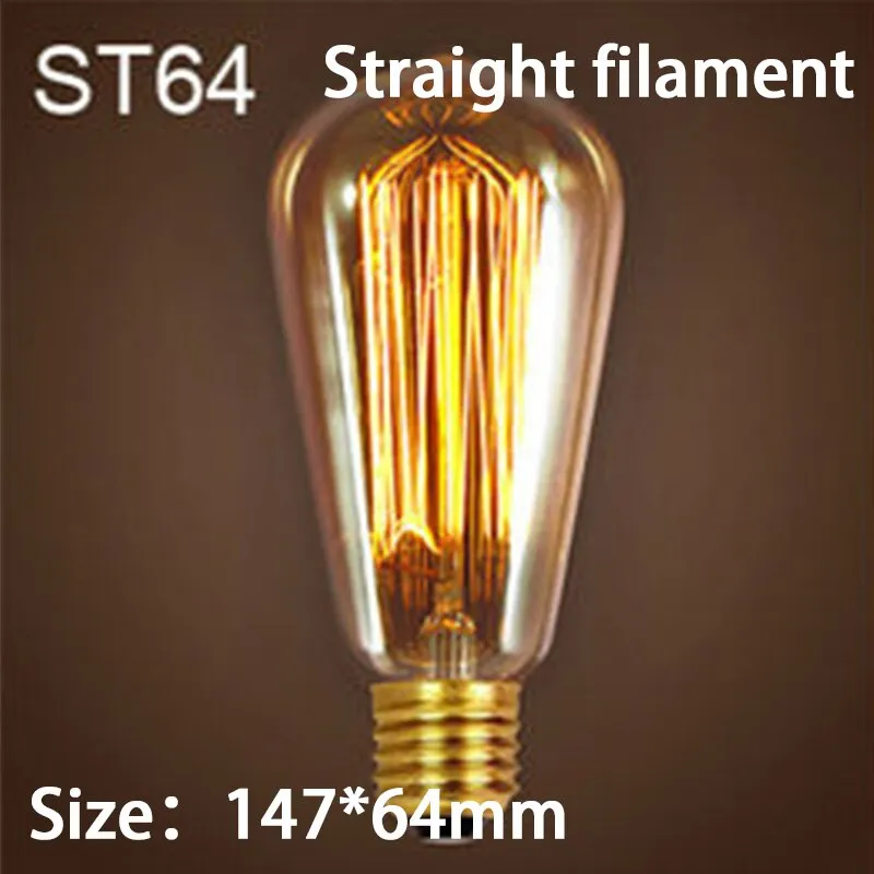 E27 Retro Edison Bulb 220V 40W Light Bulb A19 G80 G95 ST64 T10 T45 Filament Vintage Ampoule Incandescent Spiral Lamp