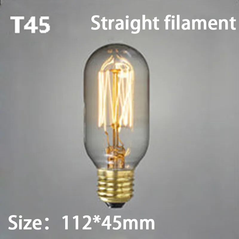 E27 Retro Edison Bulb 220V 40W Light Bulb A19 G80 G95 ST64 T10 T45 Filament Vintage Ampoule Incandescent Spiral Lamp