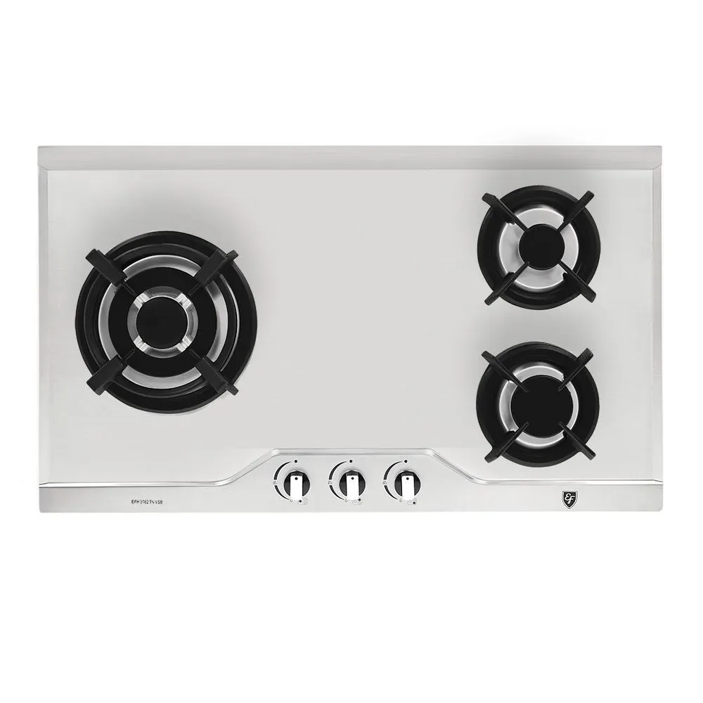 EF EFH 3762 TN VSB 78cm Built in Stainless Steel Gas Hob EFH3762TNVSB