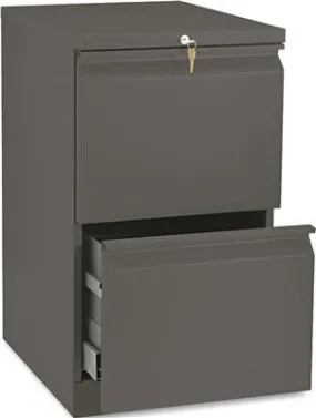 Efficiencies Mobile Pedestal File W/Two File Drawers 19-7/8D Charcoal