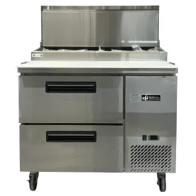 EFI 44" Refrigerated Pizza Prep Table with Two Drawers CPDW2-44VC