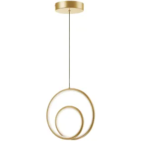 Gabriel LED Pendant in Aged Brass