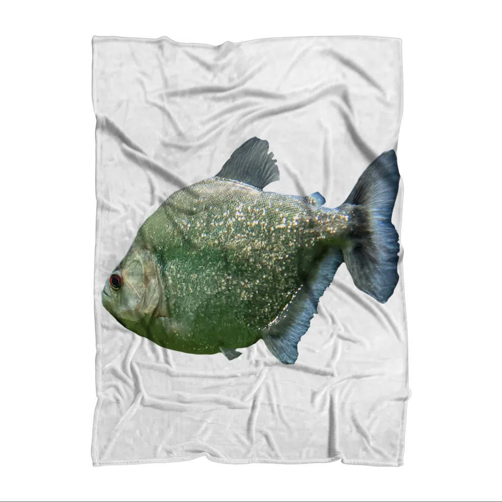 Glitter Green Fish Sublimation Throw Blanket