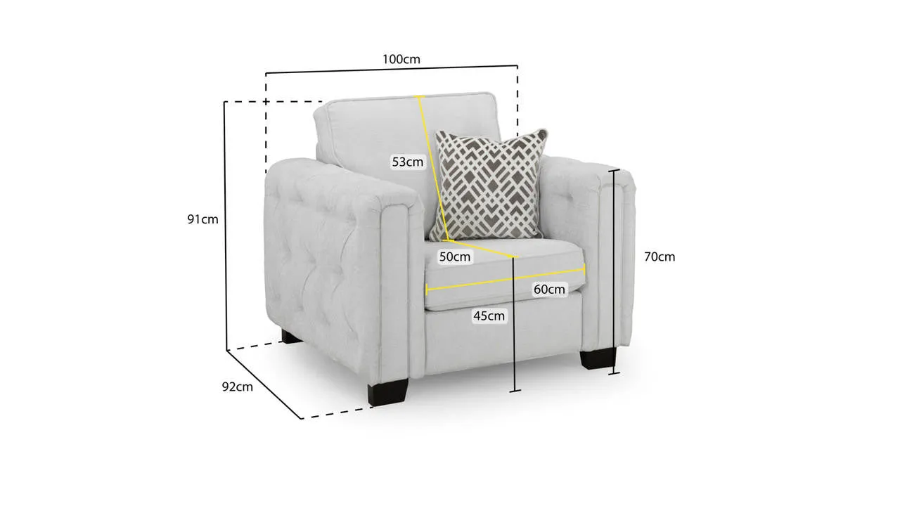 Grace Sofa - Light Grey Armchair