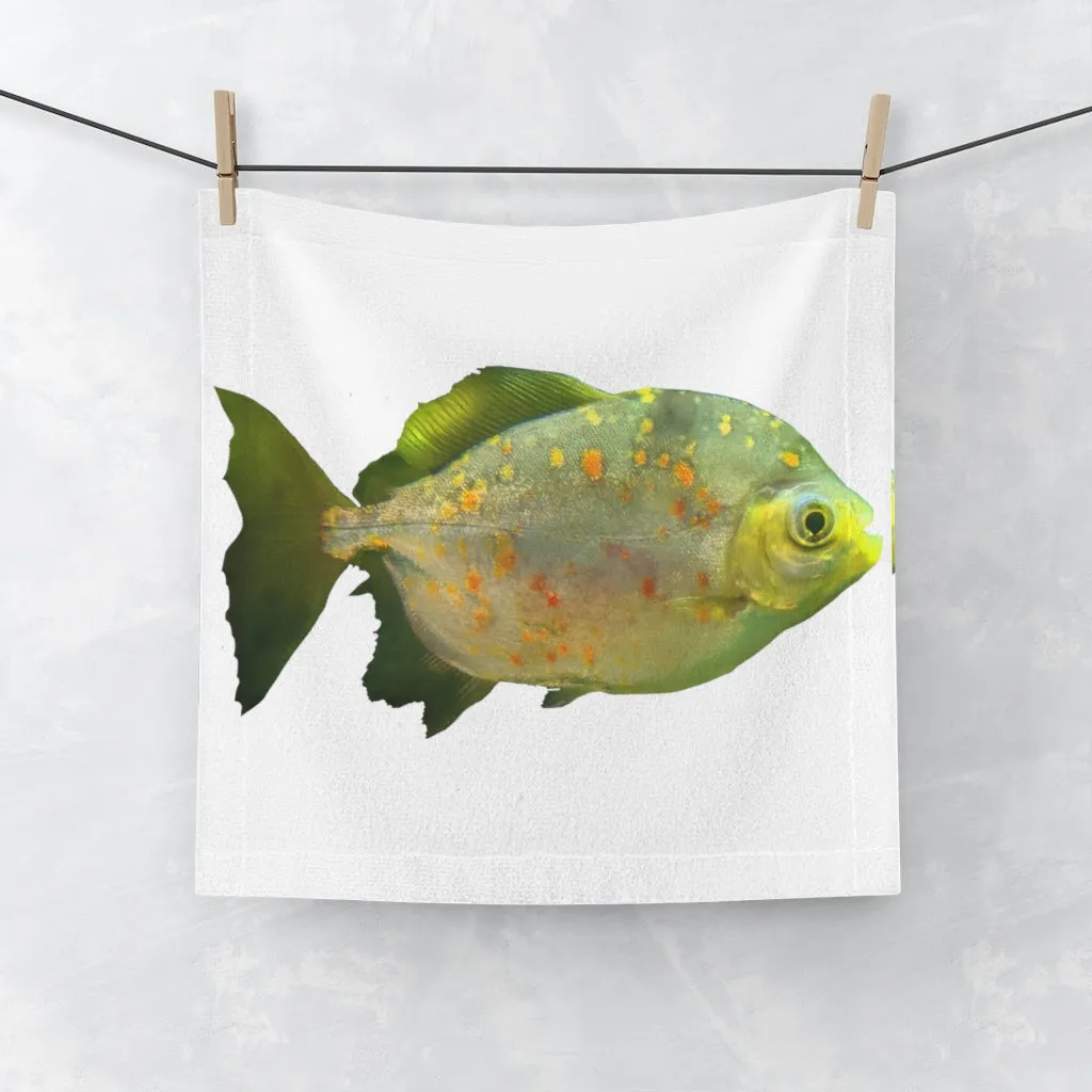 Green Fish with Specs Face Towel