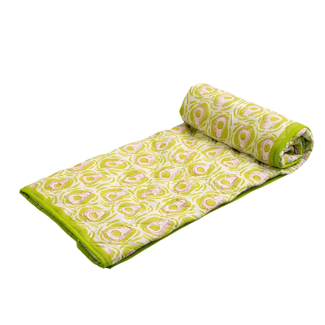 Gudgoodie Premium Cotton Muslin AC Quilt  Blanket- Avocados Jam