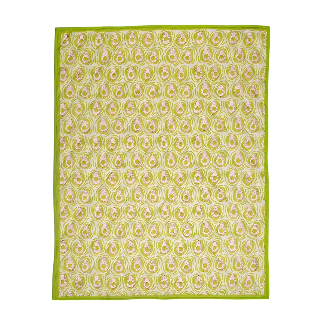 Gudgoodie Premium Cotton Muslin AC Quilt  Blanket- Avocados Jam