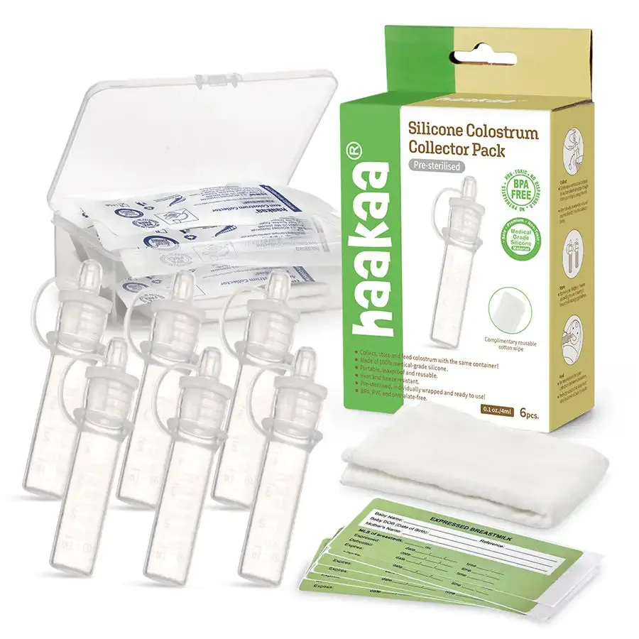 Haakaa Silicone Colostrum Collector Set x 6 (Pre-Sterilised)