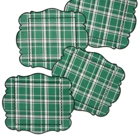 Holiday Portrait Stitch Plaid Placemats Set of 4