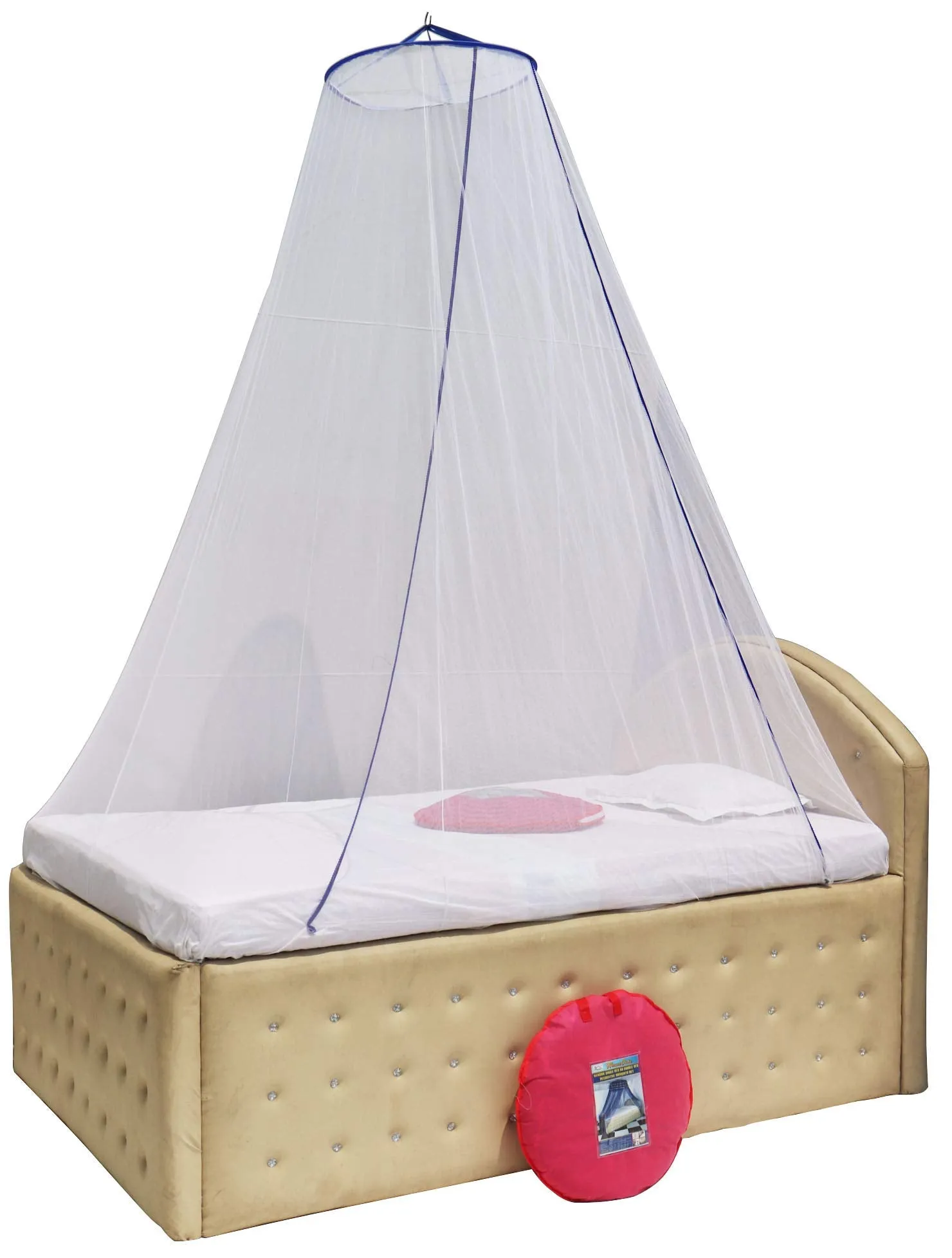 HOMECUTE Hanging Decorative Canopy Single Bed Mosquito Net (Traditional Net White)