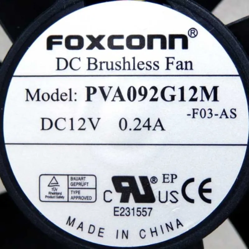 HP Pavilion Envy Foxconn 12 VDC 0.24A 3 Pin Cooling Fan PVA092G12M