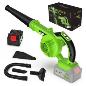 Huepar Cordless Leaf Blower - Electric Handheld Sweeper for Leaves & Dust Vacuuming