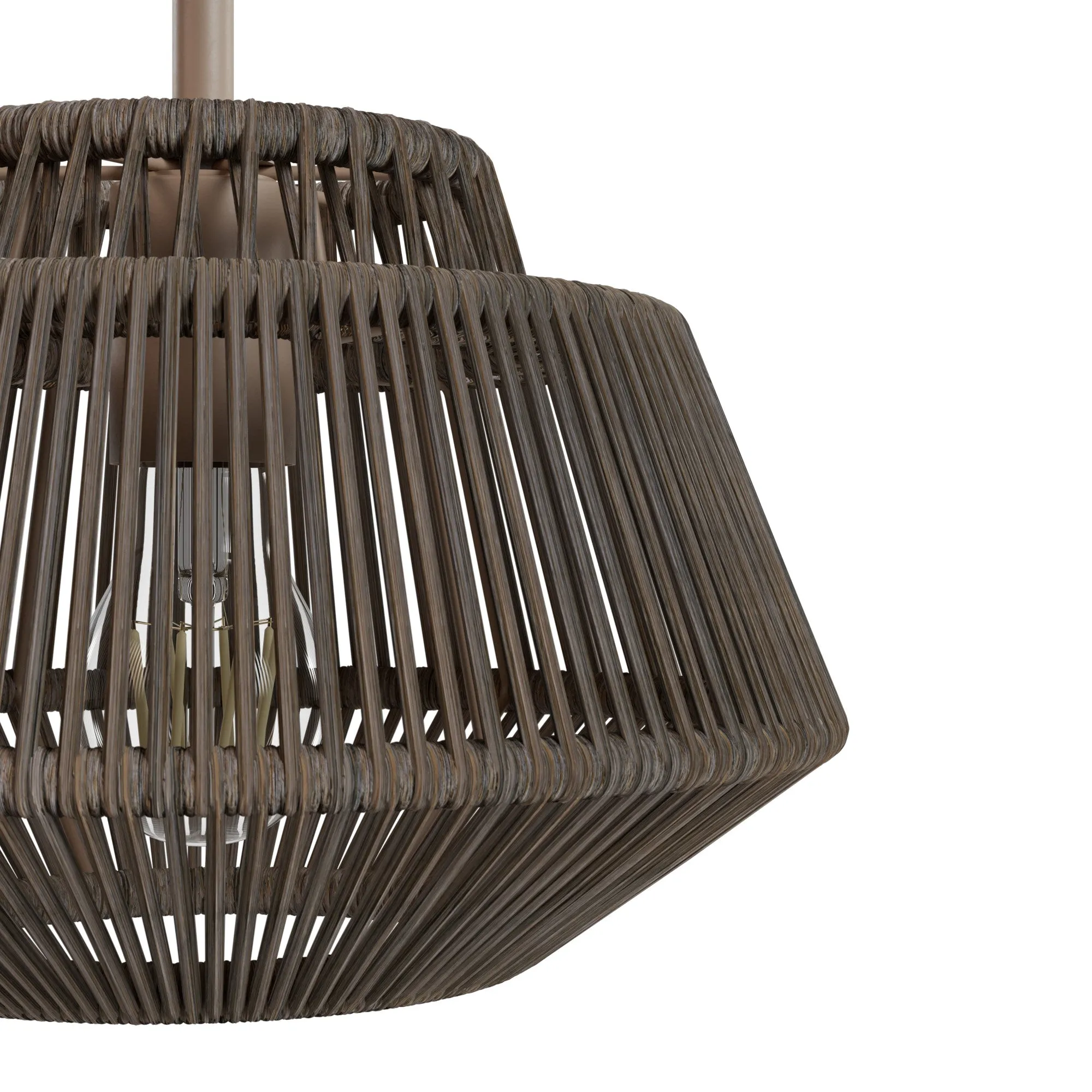 Hunter Brookhollow Sable Rattan and Sable 1 Light Pendant Ceiling Light Fixture - Jasmine Roth Collection