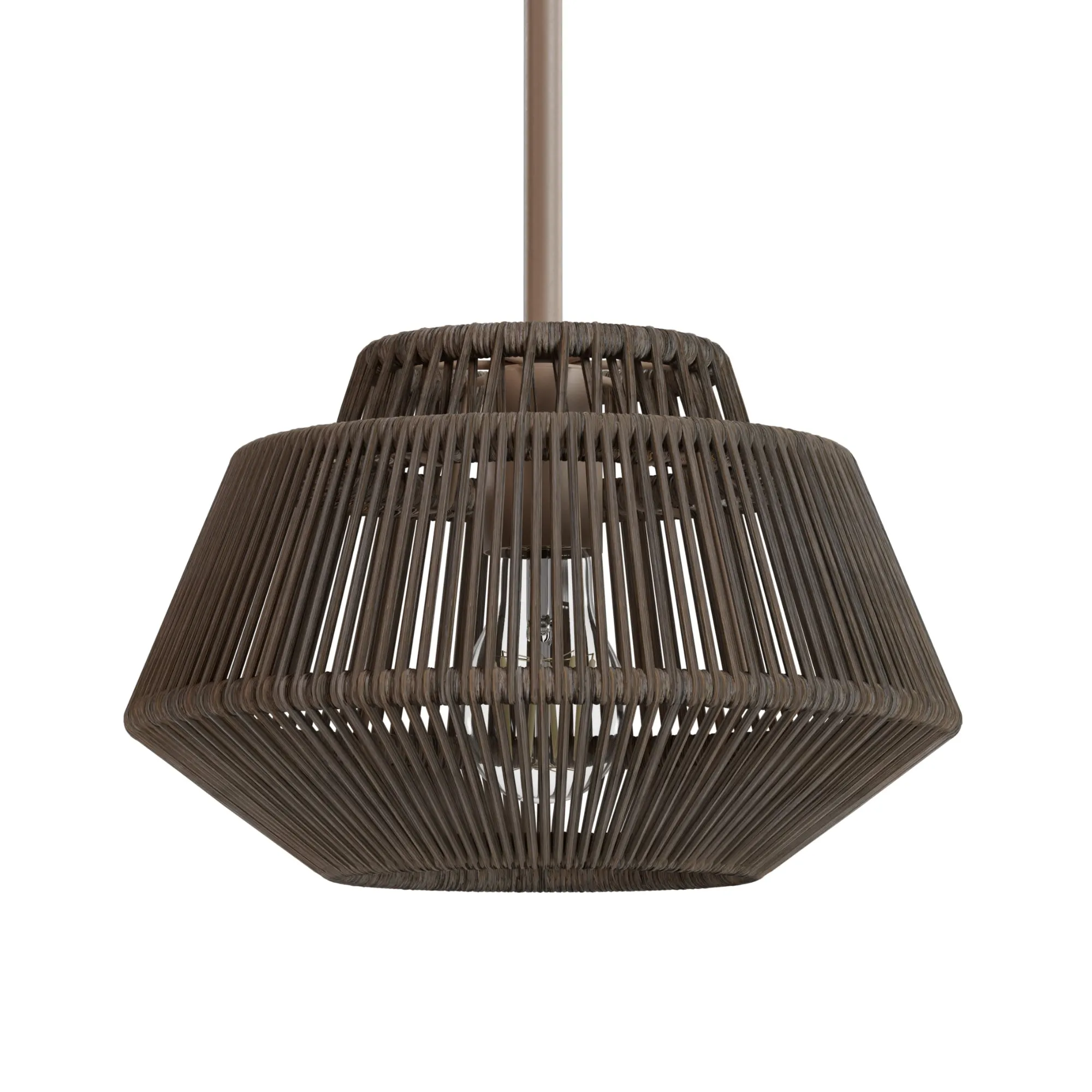 Hunter Brookhollow Sable Rattan and Sable 1 Light Pendant Ceiling Light Fixture - Jasmine Roth Collection