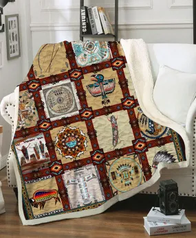 Indigenous Cultural Symbols Fleece Blanket WCS