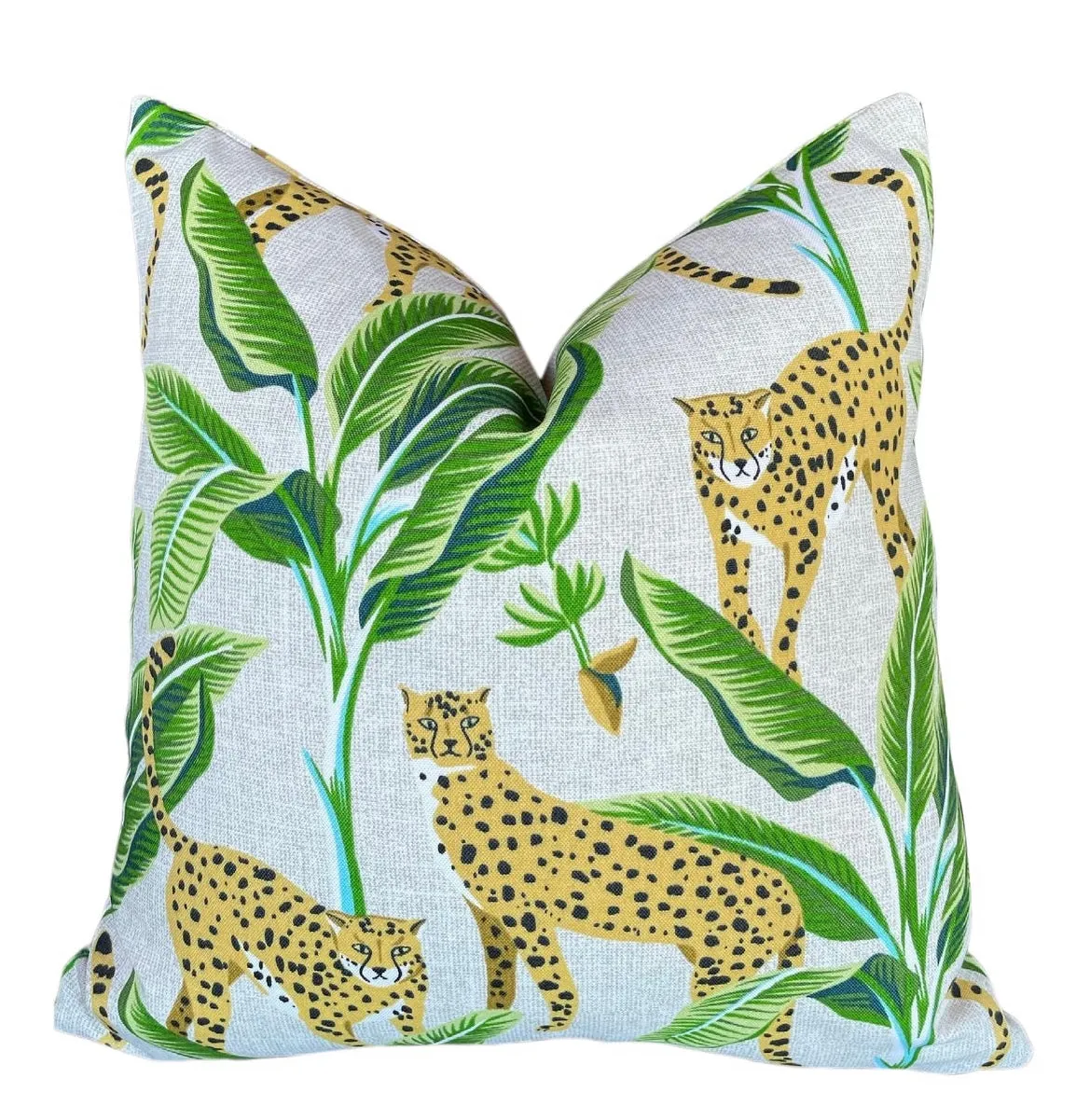 Indoor Outdoor Cheetah Pillow Cover in Black or Cream