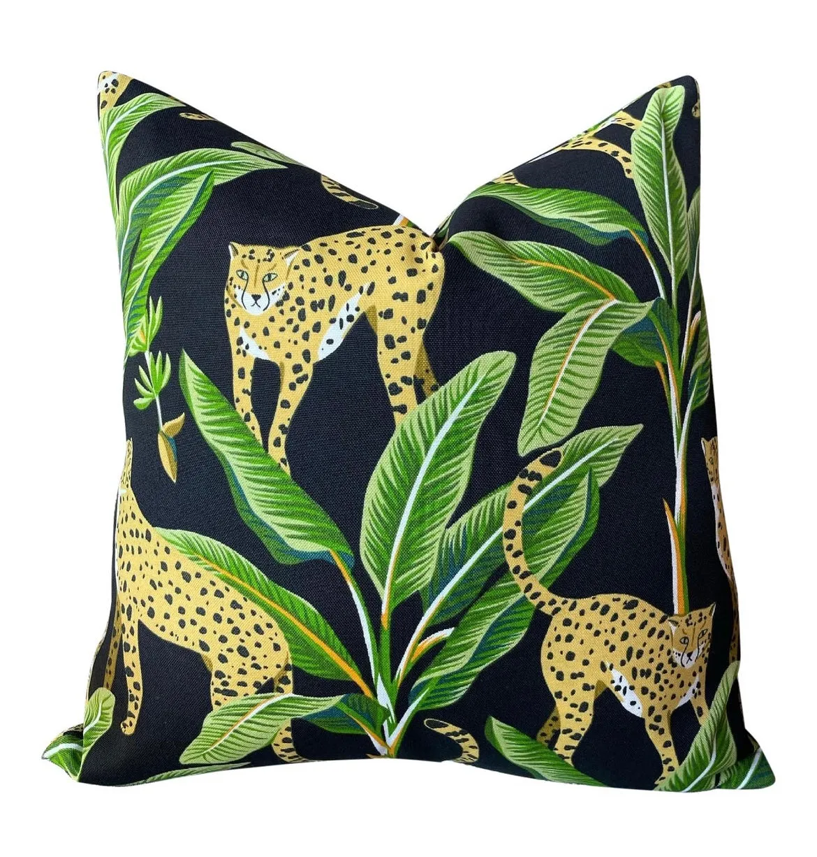 Indoor Outdoor Cheetah Pillow Cover in Black or Cream