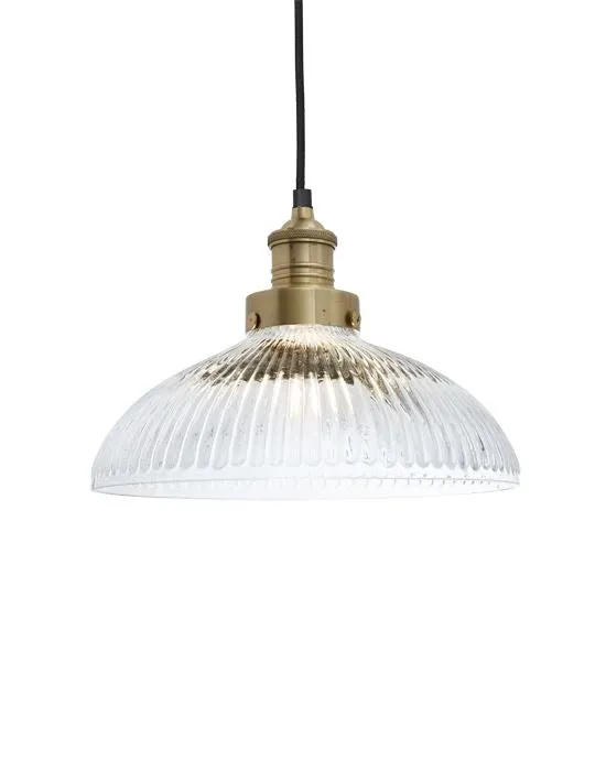 Industville Brooklyn Ribbed Glass Pendant Light