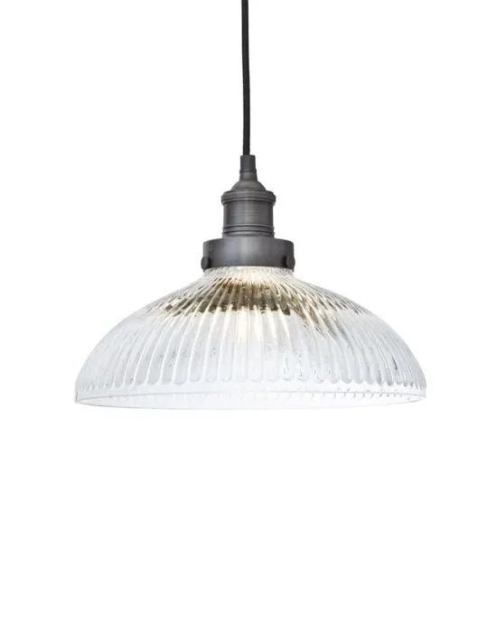 Industville Brooklyn Ribbed Glass Pendant Light