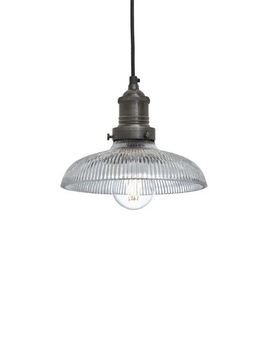 Industville Brooklyn Ribbed Glass Pendant Light