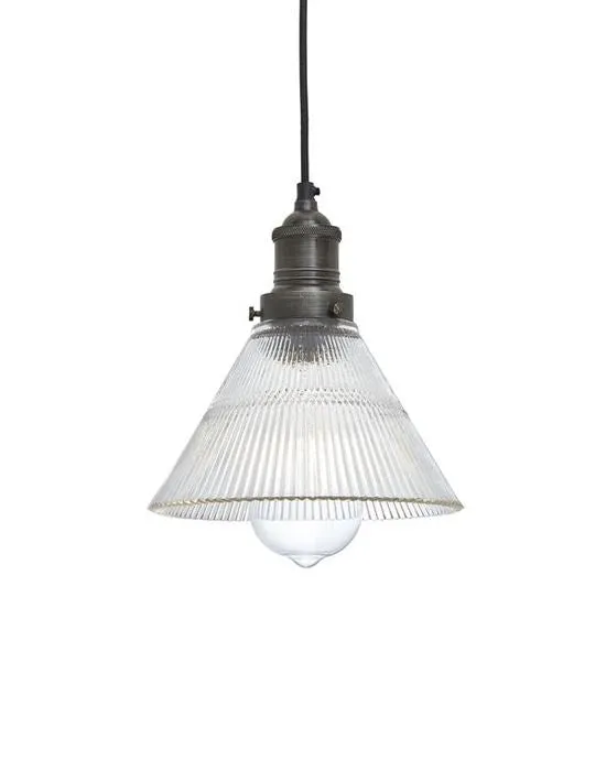 Industville Brooklyn Ribbed Glass Pendant Light