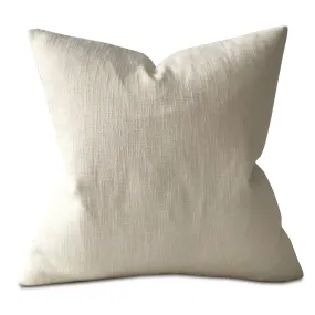 Ivory Solid Linen Throw Pillow Cover 20x20