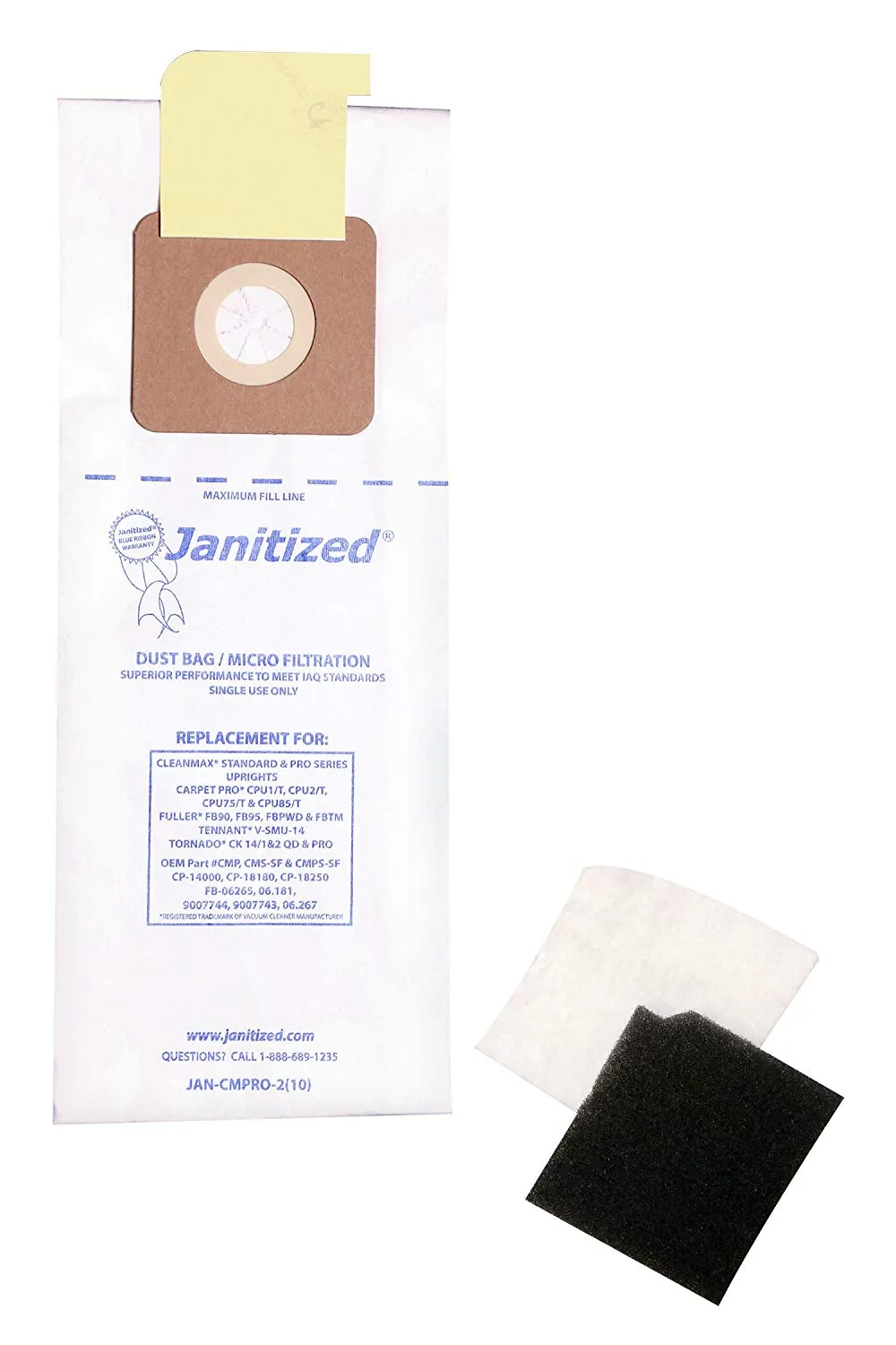 Janitized JAN-CMPRO-Paper Premium Replacement Commercial Vacuum Bag