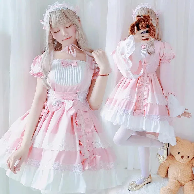 Kawaii Lolita Maid Dress with Detachable Ruffles