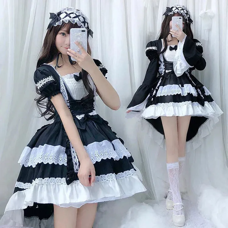 Kawaii Lolita Maid Dress with Detachable Ruffles