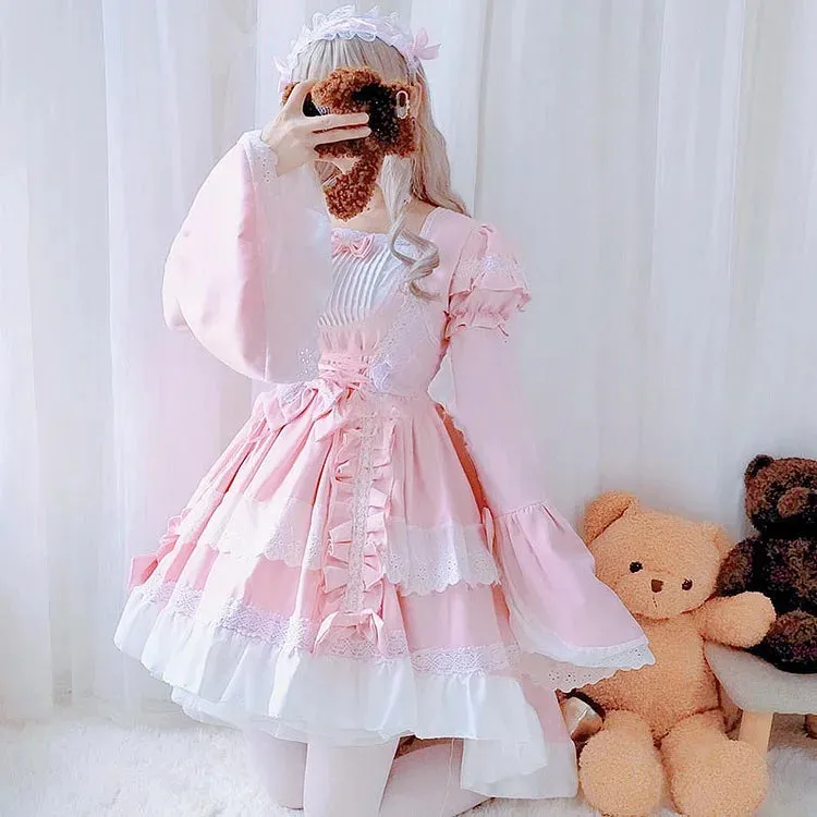 Kawaii Lolita Maid Dress with Detachable Ruffles