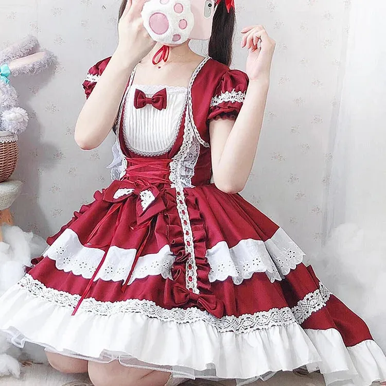 Kawaii Lolita Maid Dress with Detachable Ruffles