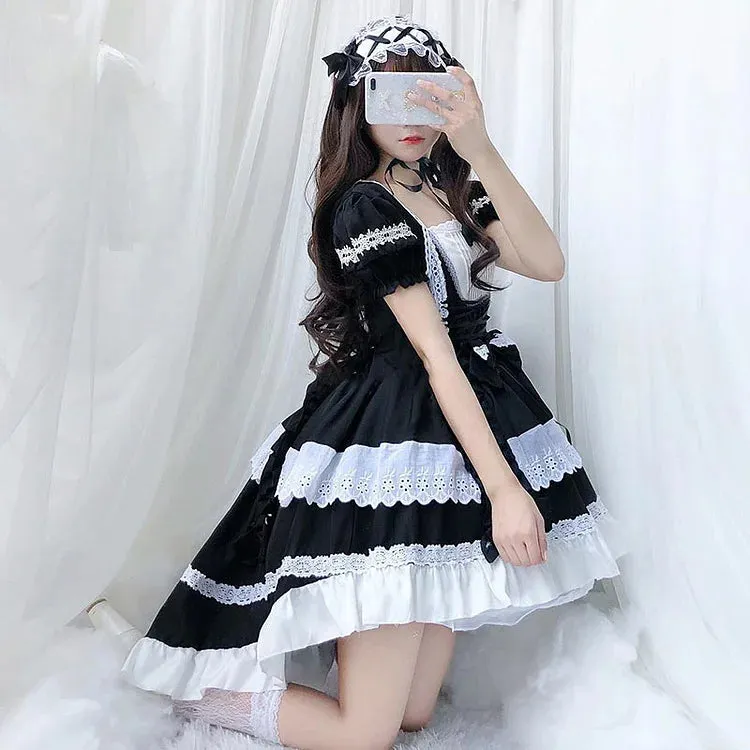 Kawaii Lolita Maid Dress with Detachable Ruffles