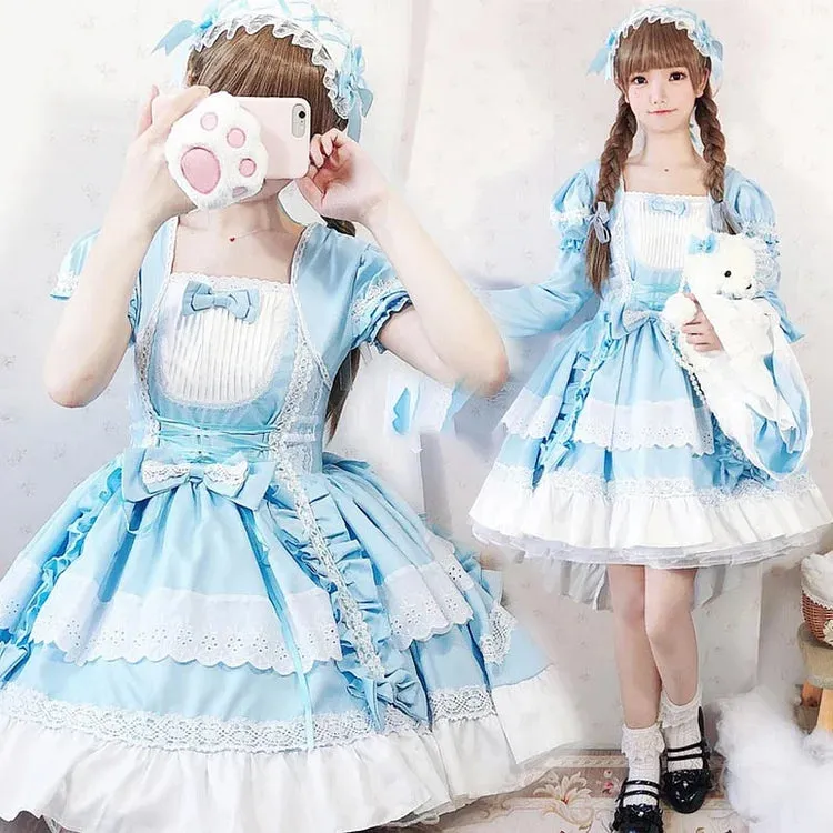 Kawaii Lolita Maid Dress with Detachable Ruffles