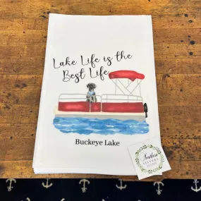 Lake Life Pontoon Flour Sack Towel