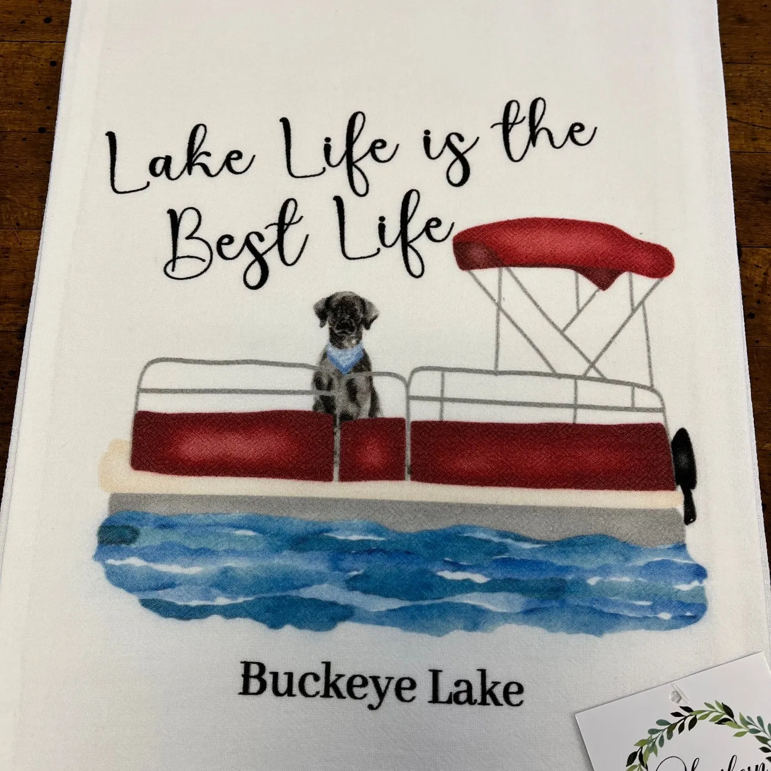 Lake Life Pontoon Flour Sack Towel